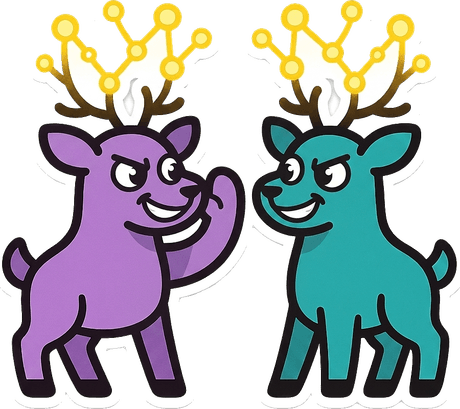 Уверенные олени-партнёры